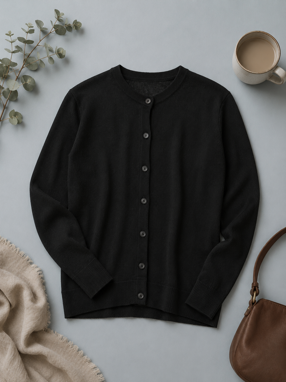Strickjacke Qori Anthrazit