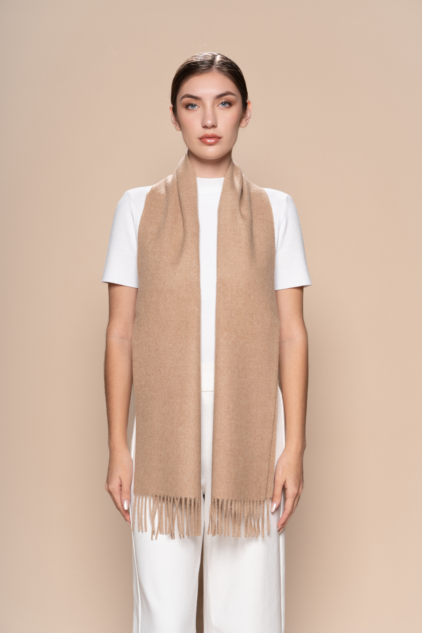PUKARA Natural Classic Alpaka Schal - Beige