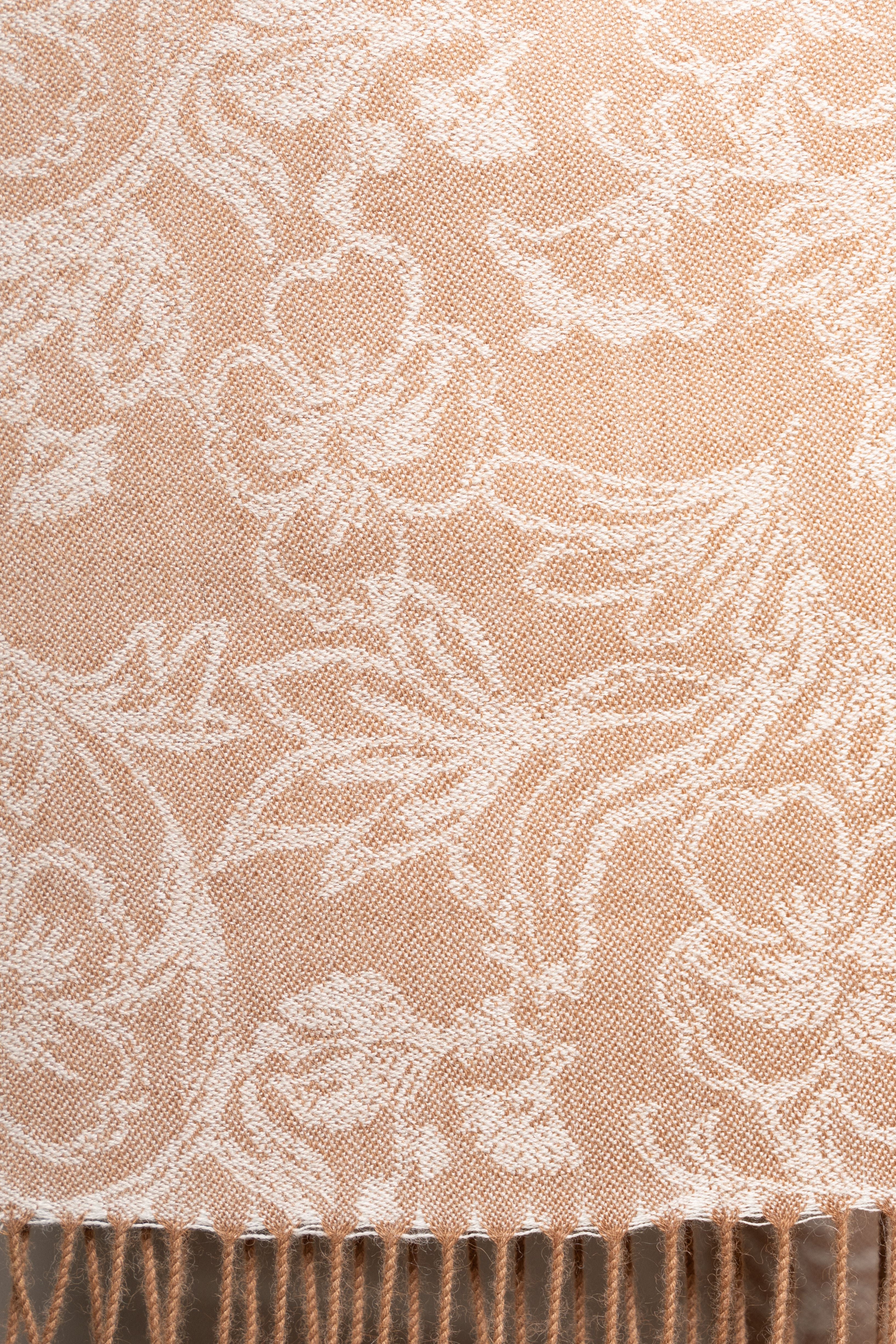 Kantu Floral Scarf – Natural Beige