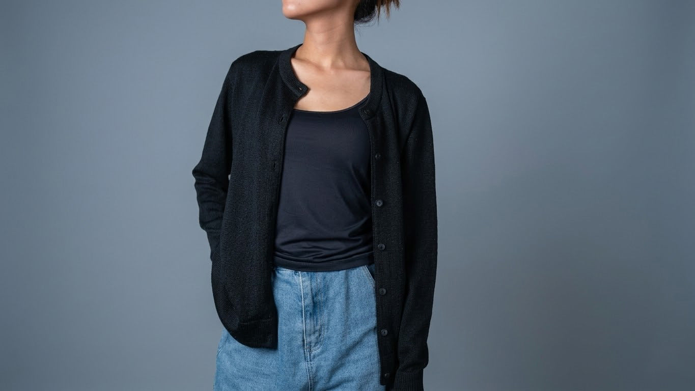 Strickjacke Qori Anthrazit